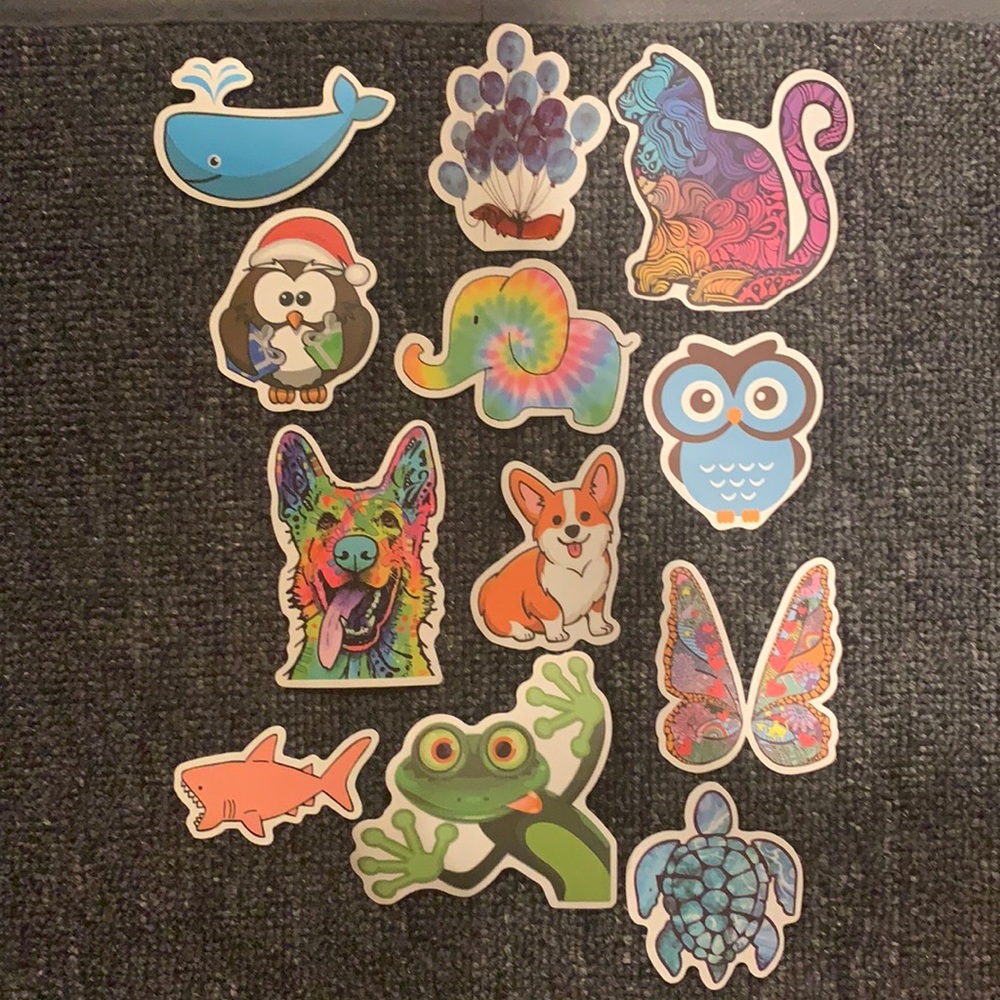Pack of 12 stickers (animal themed pt2)